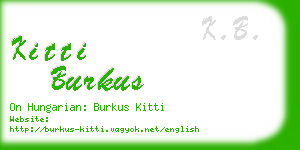 kitti burkus business card